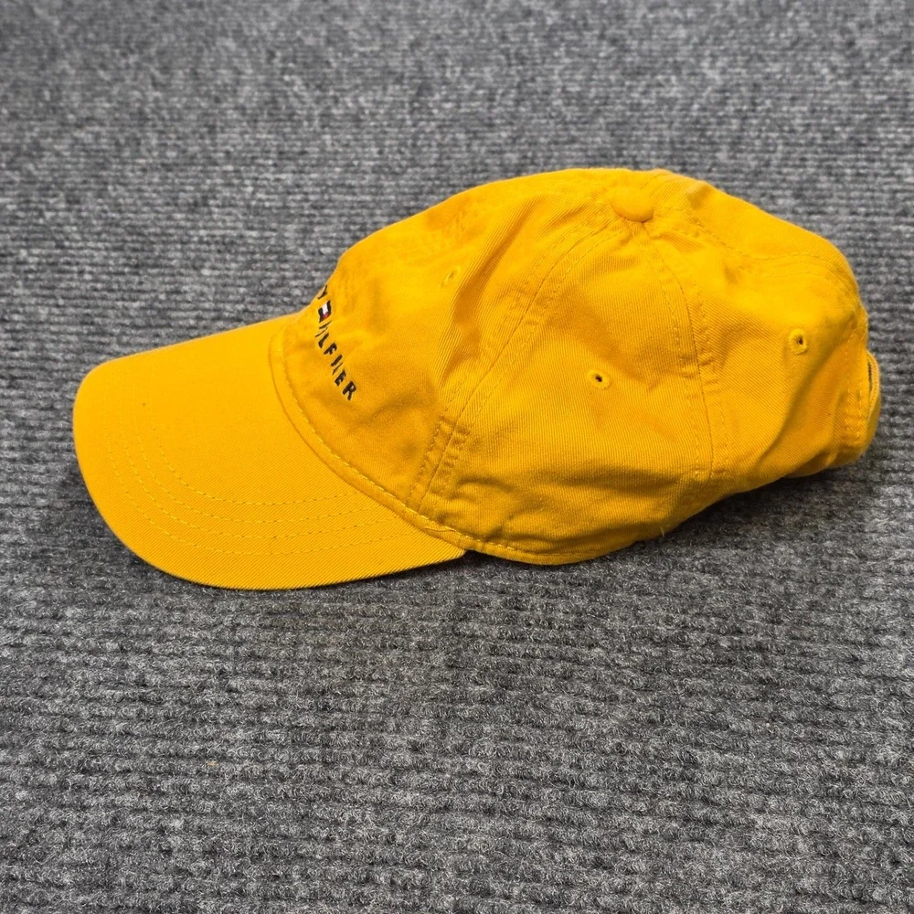 Tommy Hilfiger Embroidered Logo Dad Hat Mens One Size Yellow Cotton Baseball Cap